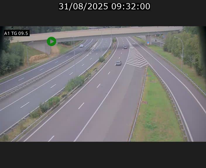 Traffic live webcam Luxembourg Jonction Grünewald - A1 direction Luxembourg-ville - BK 9.5