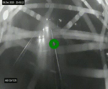 Webcam autoroute A63 en périphérie de Bordeaux au sud-est de la ville, en provenance du bassin d'Arcachon. Vue orientée vers Bordeaux