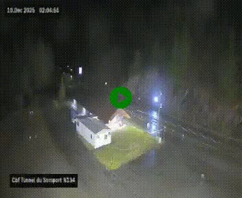 Webcam à l'entrée du tunnel du Somport, côté français, sur la N134, dans les Pyrénées, en direction de l'Espagne, à 1116 mètres d'altitude