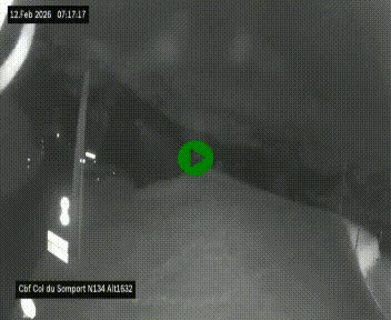 Webcam au col du Somport, côté français, sur la N134, dans les Pyrénées, en direction de l'Espagne, à 1632 mètres d'altitude