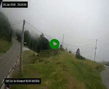 Webcam au col du Somport, côté français, sur la N134, dans les Pyrénées, en direction de l'Espagne, à 1632 mètres d'altitude
