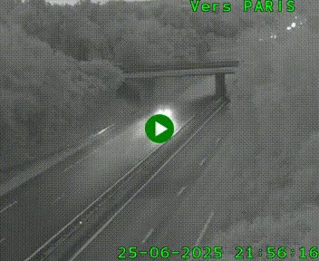 Caméra routière sur l'autoroute A20 au nord de Limoges, à la jonction avec la N520. Vue orientée vers Paris