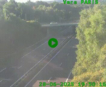 Caméra routière sur l'autoroute A20 au nord de Limoges, à la jonction avec la N520. Vue orientée vers Paris