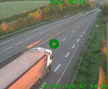Caméra routière sur l'autoroute A20 à Saint-Hilaire-Bonneval, au sud de Limoges. Vue orientée vers Paris