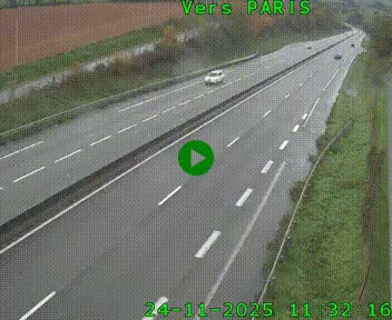 Caméra routière sur l'autoroute A20 à Saint-Hilaire-Bonneval, au sud de Limoges. Vue orientée vers Paris