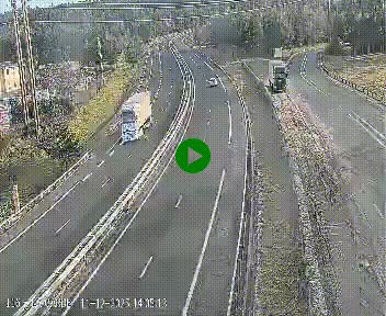Caméra autoroute A75 à hauteur du col du rocher blanc en direction de Montpellier