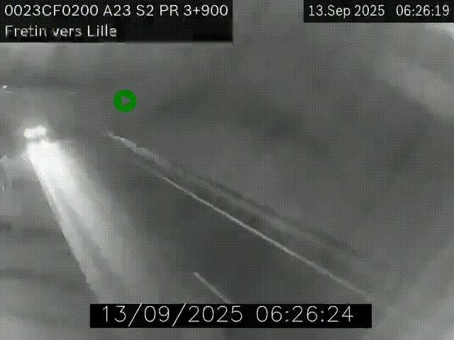 Webcam autoroute A23 à hauteur de Fretin. Vue orientée vers Lille
