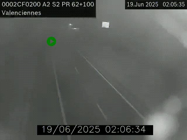 Webcam autoroute A2 à Valenciennes. Vue orientée vers Maubeuge et Mons (Belgique)