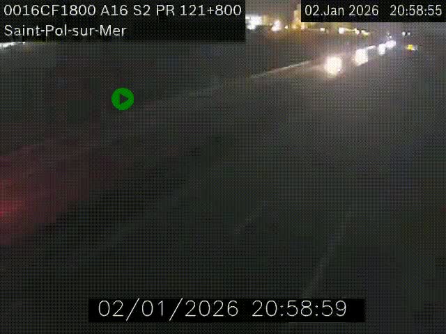 Webcam autoroute A16 à proximité de Dunkerque, à hauteur de la sortie Saint-Pol-sur-Mer. Vue orientée vers Calais