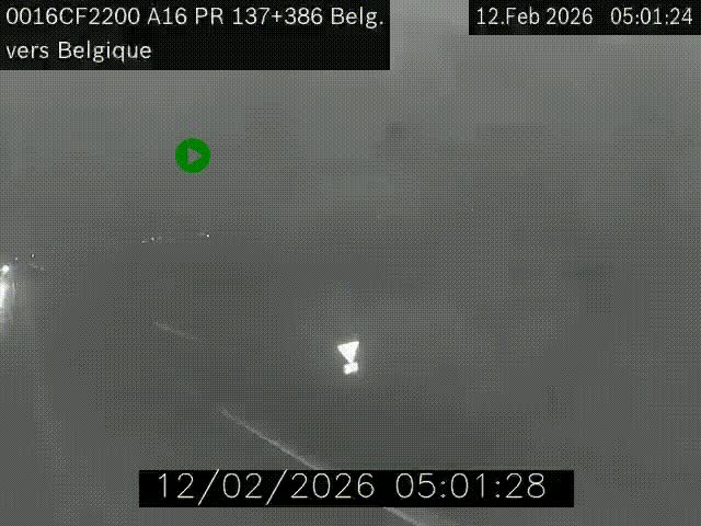 Webcam à la frontière franco-belge au niveau de Bray-Dunes/De-Panne sur l'autoroute A16. Vue orientée vers la Belgique