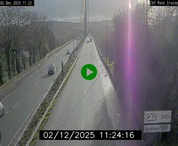 Webcam sur la N165 après le Pont de l'Iroise, à l'entrée de Brest