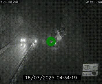 Webcam sur la N165 après le Pont de l'Iroise, à l'entrée de Brest