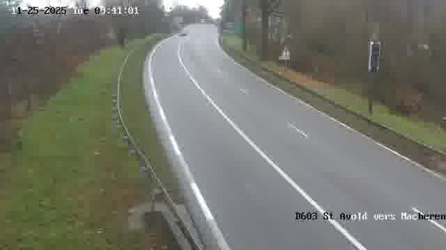 Webcam sur la D603 située à proximité de Saint-Avold. Vue orientée vers Macheren.
