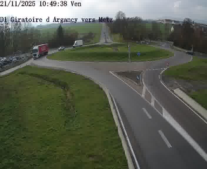 Webcam installée le long de D1 (France) à Argancy, pointée vers Metz, utile pour suivre précisément les conditions de trafic.