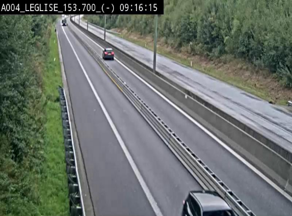 Webcam autoroute A4 (E411-E25) à Léglise, avant la jonction avec la N40. Vue orientée vers Bruxelles