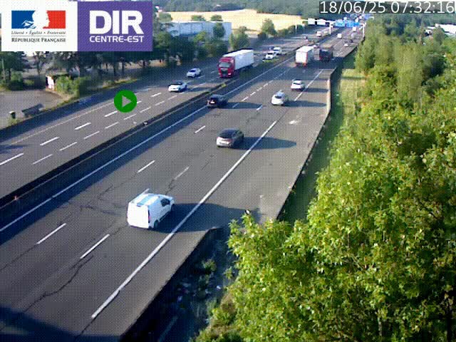 Caméra de circulation à Saint-Priest à la jonction entre l'A43 et l'A46 en direction de Marseille