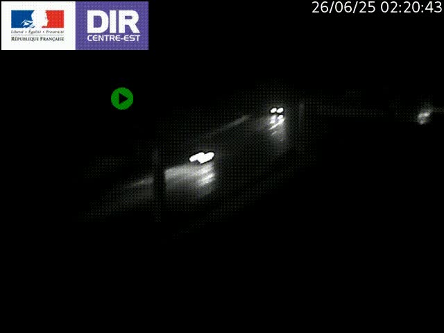 Caméra de circulation routière sur le boulevard périphérique Laurent Bonnevay de Lyon (D383) à hauteur de Bron, avant la jonction avec l'A43. Vue orientée vers l'échangeur