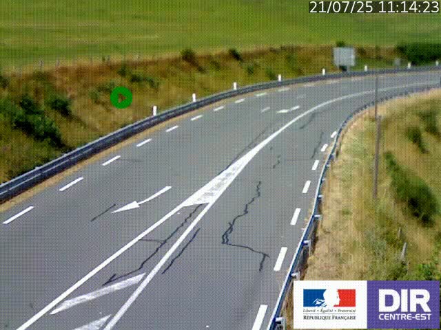 Webcam sur le col Pin Bouchain, vue orientée vers Roanne, en provenance de Lyon sur la nationale 7 (N7)
