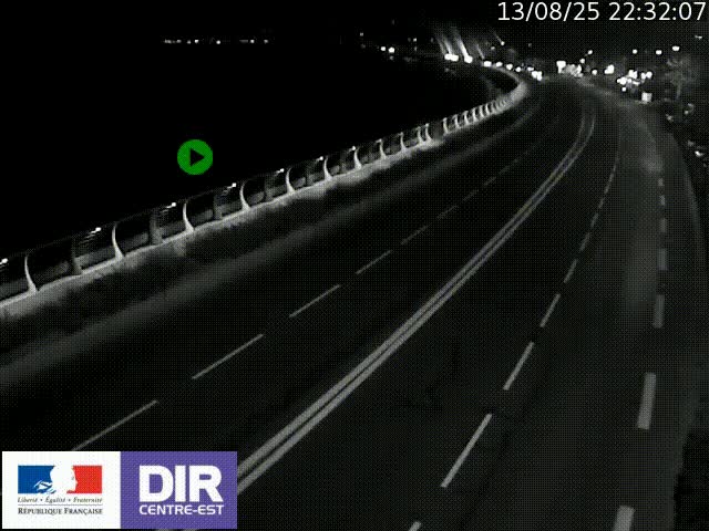 Webcam sur le quai Parjot à Vienne, aux Portes de Lyon, sur la Nationale 7, à la jonction avec le boulevard du Rhône-nord (D1407), caméra orientée vers Lyon