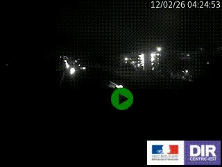 Webcam trafic au bout de l'A42, à la jonction avec le Boulevard Périphérique Nord de Lyon (D383) à Villeurbanne. Vue orientée vers Marseille