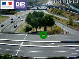 Webcam traffic à Grenoble-sud sur l'autoroute A480. Vue orientée vers l'entrée et la sortie de Grenoble
