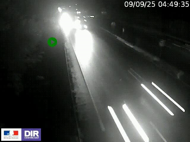 Webcam à Bron sur l'A43 à la jonction avec le boulevard périphérique de Lyon (D383). Vue orientée vers Lyon