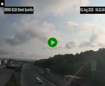 Webcam routière sur N338 à hauteur de Grand-Quevilly en périphérie de Rouen. Vue orientée vers Rouen