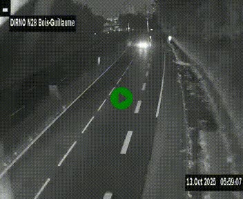 Webcam routière à hauteur de Bois-Guillaume en périphérie de Rouen. Vue orientée vers Rouen