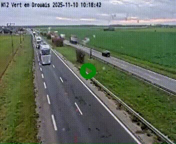 Webcam à hauteur de Vert-en-Drouais sur la N12, en périphérie de Dreux. Vue orientée vers Alençon