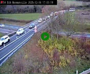 Webcam à hauteur du Leclerc Normanville sur la N154. Vue orientée vers Rouen