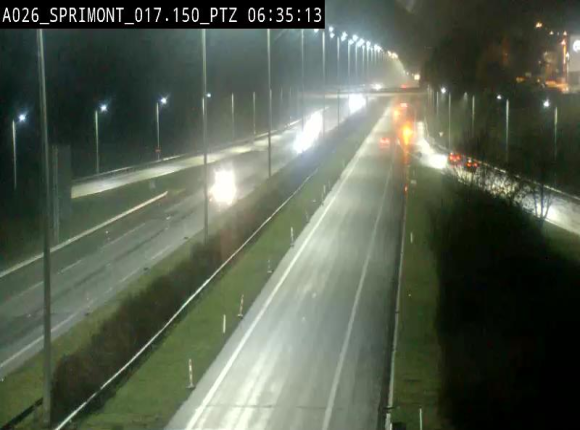 Webcam A26 (E25) à Sprimont, sur l'autoroute entre Liège et Arlon. Vue orientée vers le Luxembourg