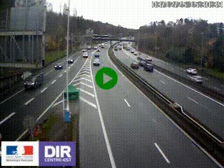 Caméra autoroute sur A6 - Valvert, près de Lyon, en direction de Paris, à hauteur de la sortie 36 Porte du Valvert