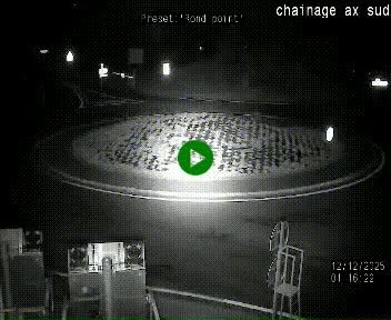 Webcam au nord d'Ax-les-Thermes au niveau de l'aire de chaînage de la N20. Vue orientée vers les Pyrénées, en direction de Pas de la Case