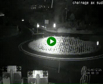 Webcam au nord d'Ax-les-Thermes au niveau de l'aire de chaînage de la N20. Vue orientée vers les Pyrénées, en direction de Pas de la Case