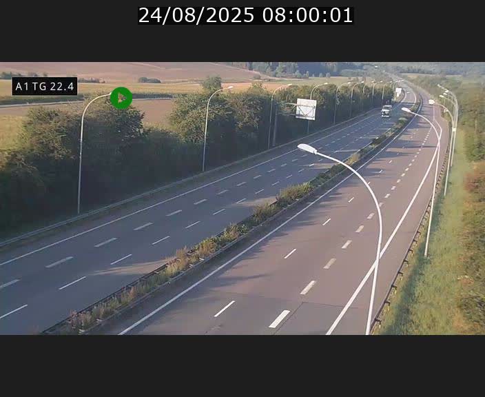 Traffic live webcam Luxembourg Flaxweiler - A1 direction Luxembourg - BK 22.4
