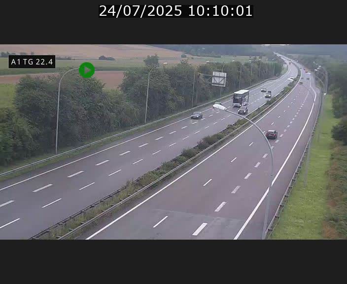 Traffic live webcam Luxembourg Flaxweiler - A1 direction Luxembourg - BK 22.4