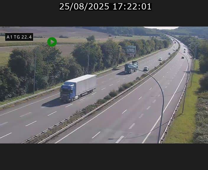 Traffic live webcam Luxembourg Flaxweiler - A1 direction Luxembourg - BK 22.4