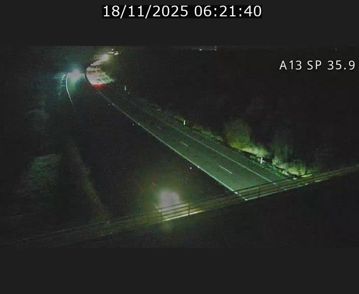 Webcam trafic sur A13 à l'entrée ouest du tunnel Markusbierg à Remerschen. Vue orientée vers Mondorf-les-Bains.