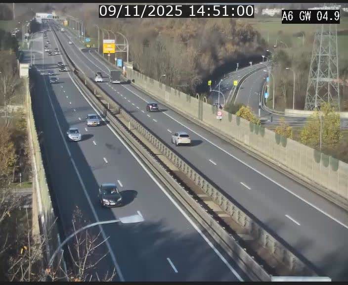Traffic live webcam Luxembourg Croix de Cessange - A6 - BK 4.9 - direction Belgique