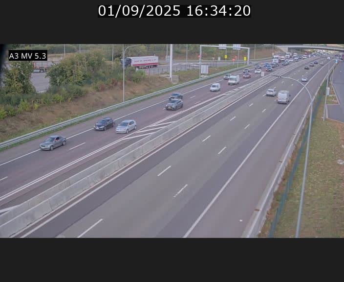 Webcam à l'Aire de Berchem au Luxembourg sur l'A3. Vue orientée vers la France