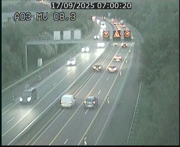 Webcam Autoroute après la Croix de Bettembourg en direction de Luxembourg sur l'A3