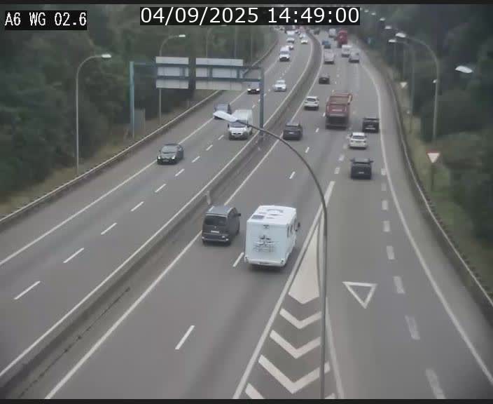 Traffic live webcam Luxembourg Croix de Cessange - A6 - BK 2.6 - direction France/Allemagne
