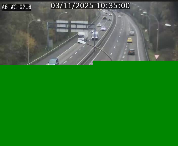 Traffic live webcam Luxembourg Croix de Cessange - A6 - BK 2.6 - direction France/Allemagne