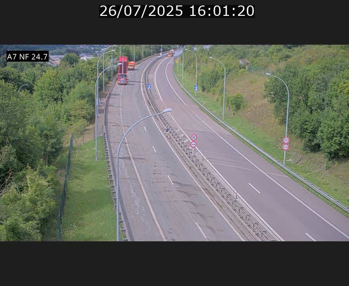 Caméra trafic Luxembourg - A7, Schieren direction Mersch