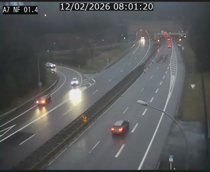 Caméra autoroute Luxembourg A7 - Echangeur Waldhaff - direction Tunnel Stafelter