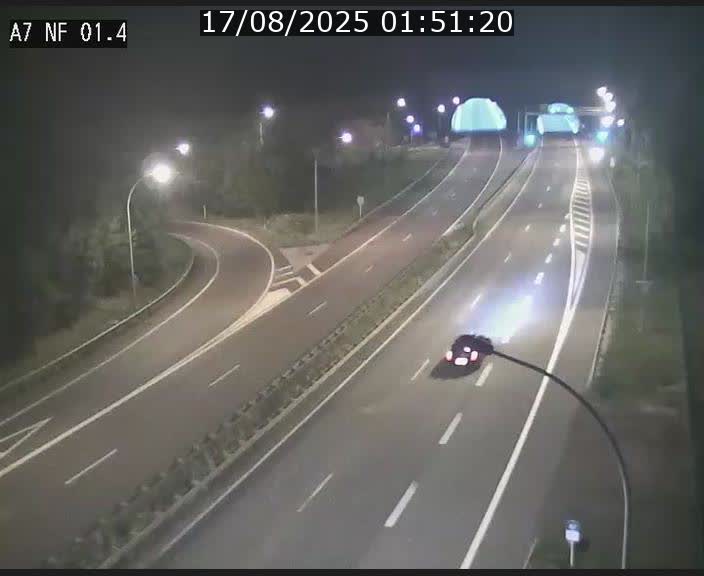 Caméra autoroute Luxembourg A7 - Echangeur Waldhaff - direction Tunnel Stafelter