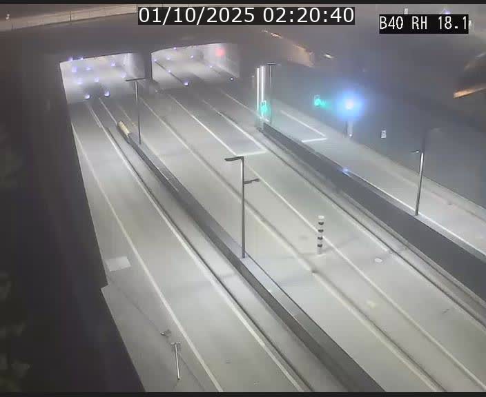 Webcam sur la route de contournement d'Esch-Belval avant le tunnel Central Gate au niveau de la porte de France et du radar fixe