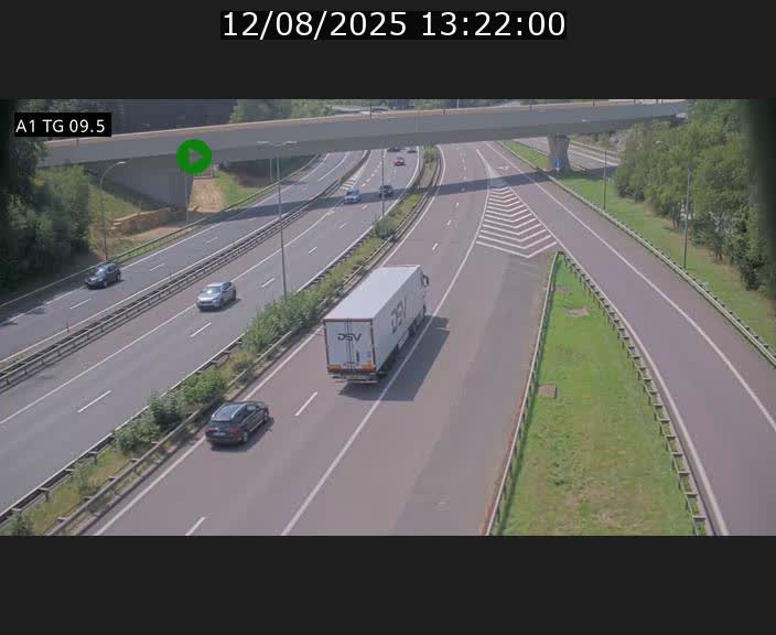 Traffic live webcam Luxembourg Jonction Grünewald - A1 direction Luxembourg-ville - BK 9.5