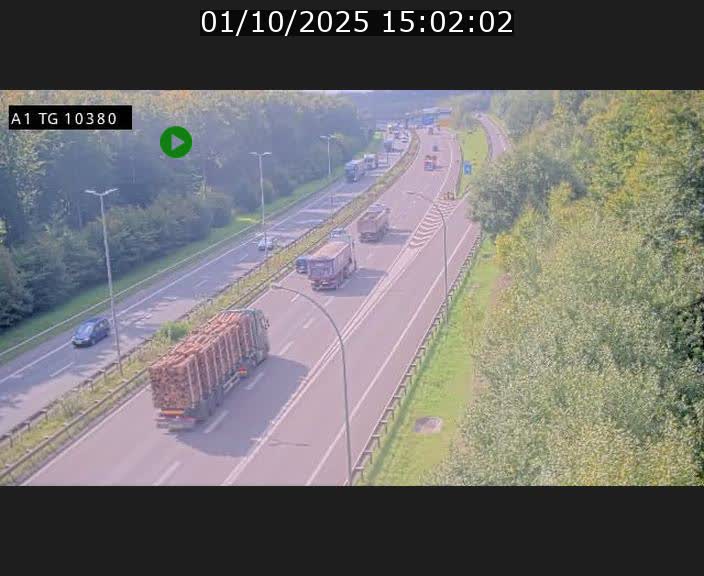 Traffic live webcam Luxembourg Senningerberg - A1 direction Luxembourg Kirchberg - BK 10.3