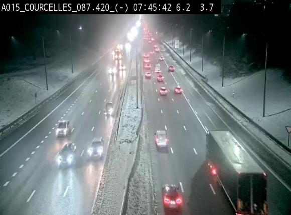 Webcam autoroute Belgique - Viesville - E42 direction Mons - BK 84.35